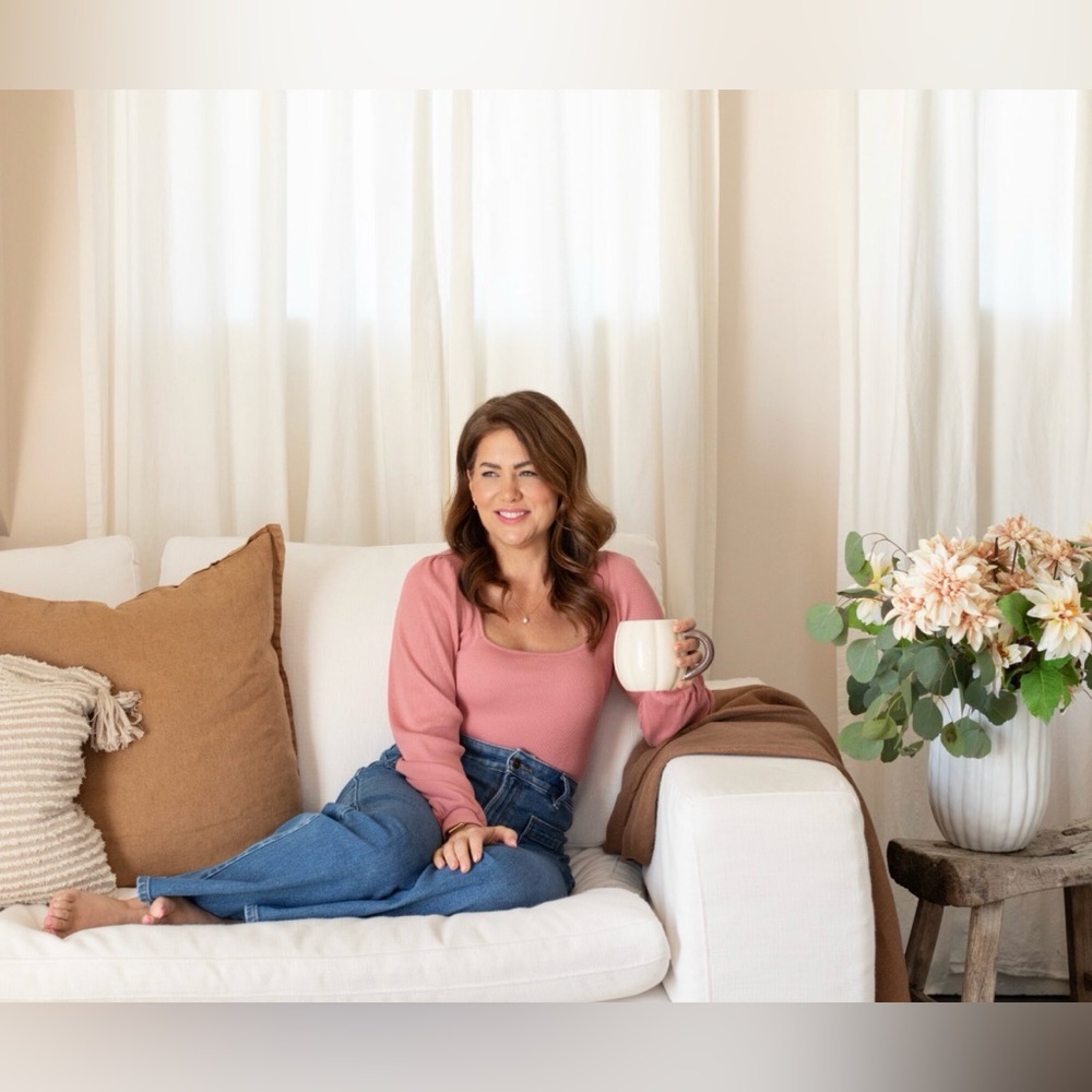 Jillian Harris x Joe Fresh Rosewood Long Sleeve Top